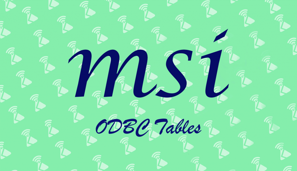 MSI ODBC Tables
