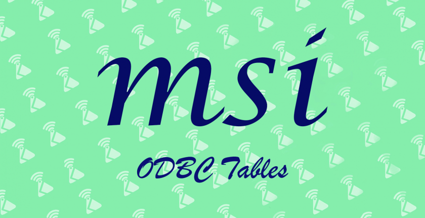 MSI ODBC Tables