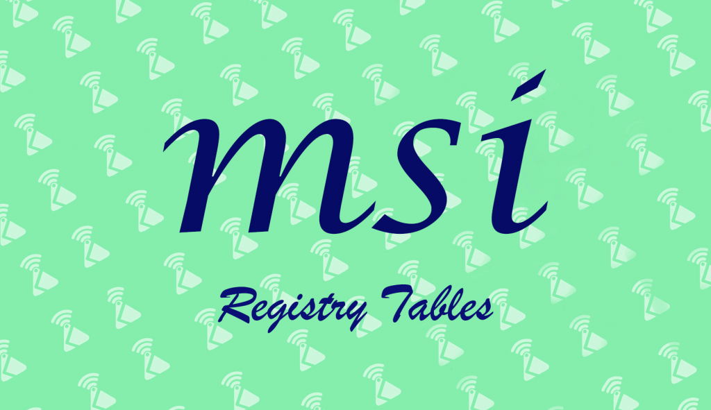 MSI Registry Tables