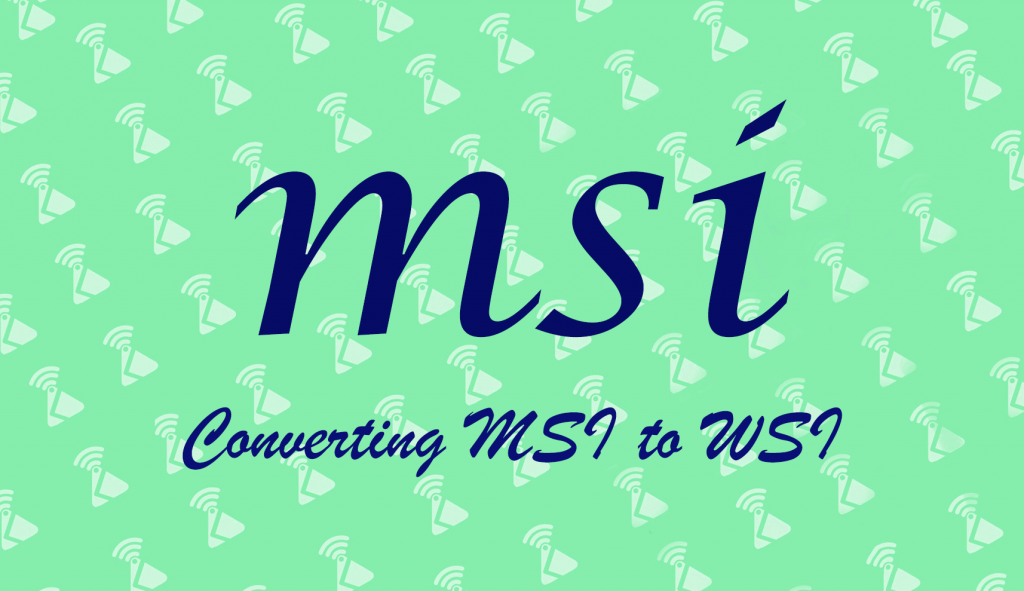 MSI Converting MSI to WSI